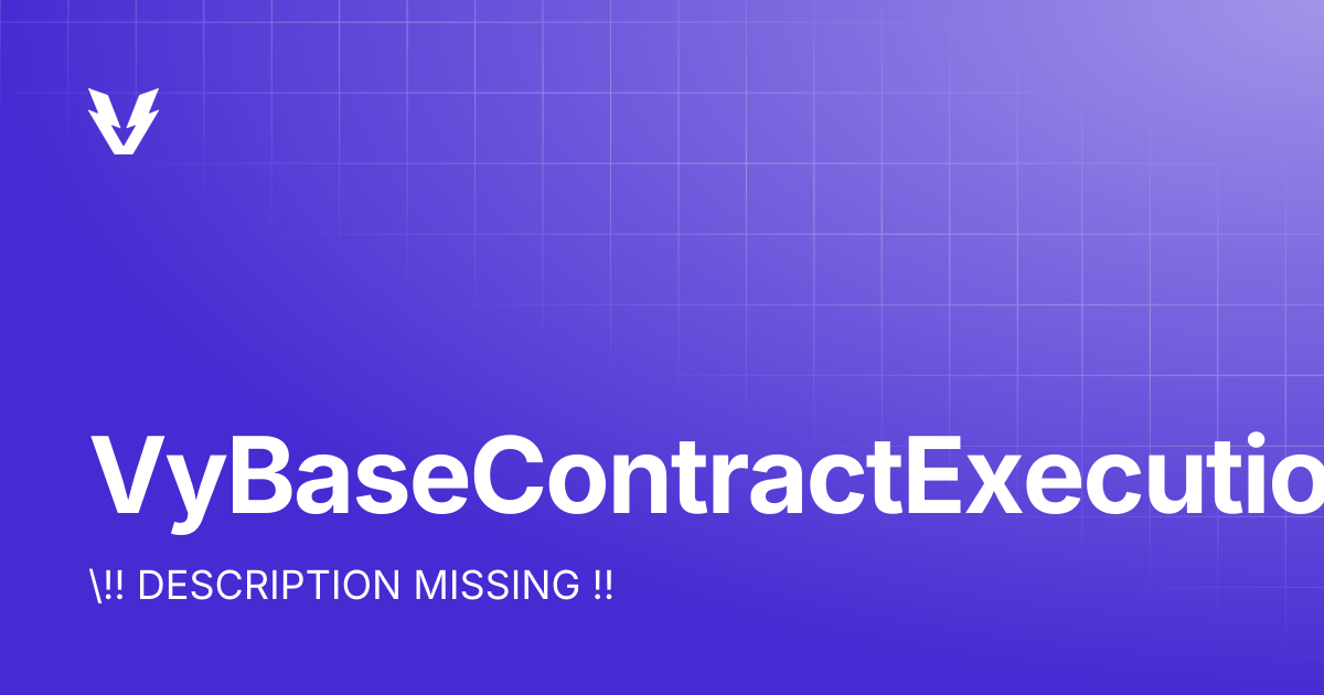 VyBaseContractExecutionRequest | Venly SDKs
