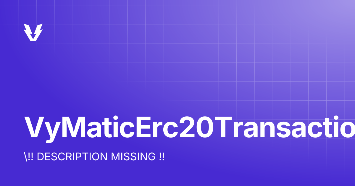 VyMaticErc20TransactionRequest | Venly SDKs