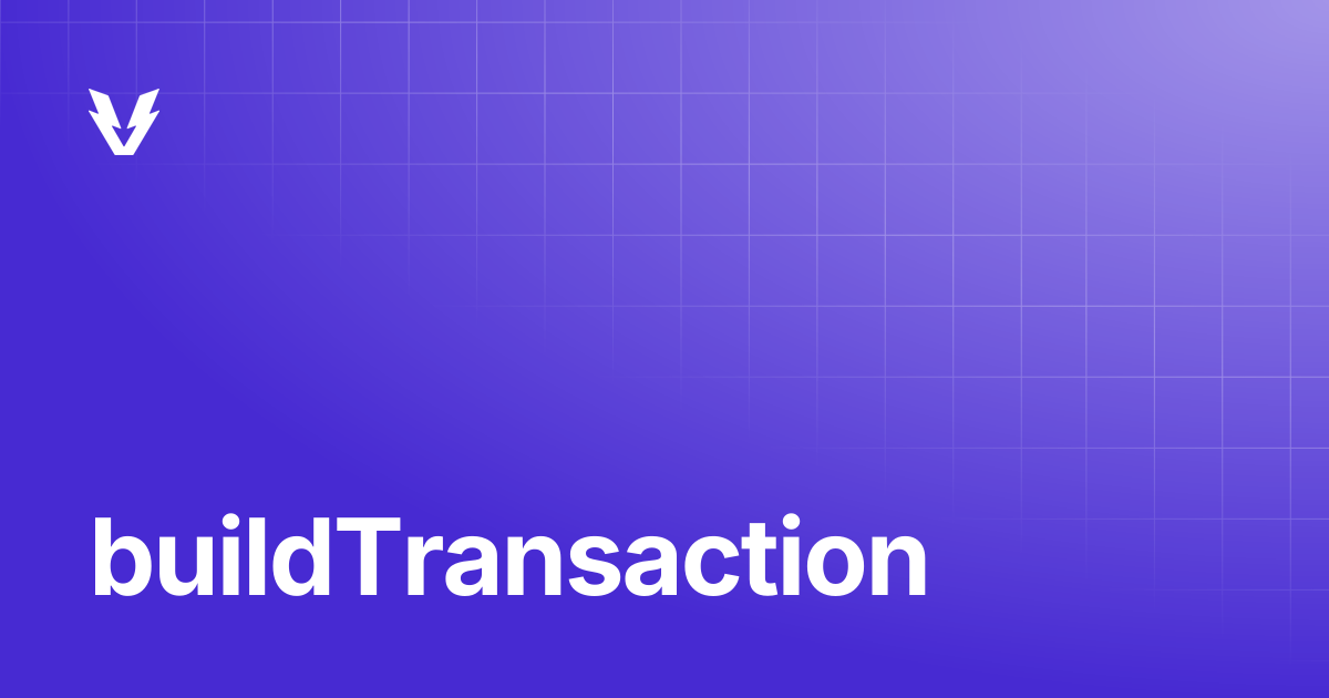 buildTransaction | Venly SDKs